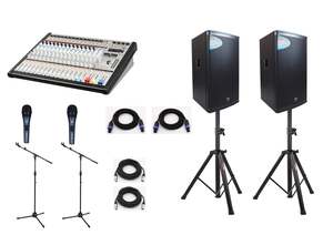 400w RMS/ 2000W Peak 12" Speaker with Powered Mixer PA System Package (21)