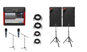 G10-DX mixer w WQ15D6 Top Speakers 1000W RMS PA System Package (12)