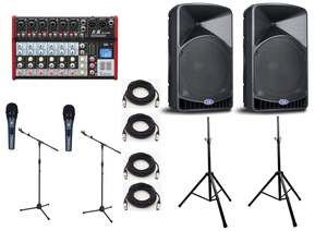15" Power Speaker PA System Package (11)