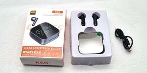 Phone Tablet Accessories: K60 Wireless Earphones earbuds for Smart phone Tablets (SAM021) **Black/White**
