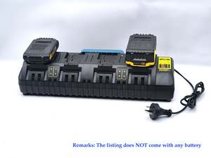 Battery Adapter: 14.4-18V Dewalt Lithium-ion Batteries 4 Ports Charger (OT007)