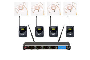 ICM IU-4013 UHF Four Channel Wireless Headset Microphone (MC04)