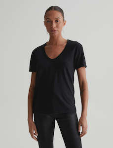 Ag Denim: AG Aspen U Neck Tee in True Black