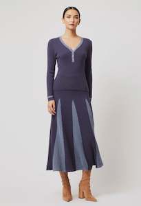 Once Was Melbourne: Once Was Nova Merino Wool Long Sleeve Top Ink Storm