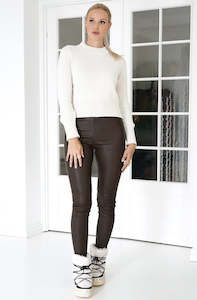 Mos Mosh: Mos Mosh Lucia Stretch Leather Legging  Slate