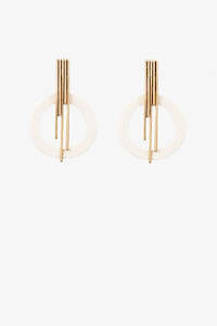 Antler Aria Earring Rice & Gold