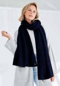 Mia Fratino: Mia Fratino Pure Cashmere Travel Wrap in French Navy