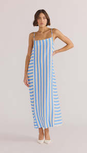 Mink Pink Nimue Stripe Midi Dress In Blue stripe