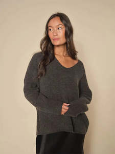 Mos MOsh Thora V neck Knit Phantom
