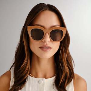 Le Specs Aire Heart Sunglasses in Caramel