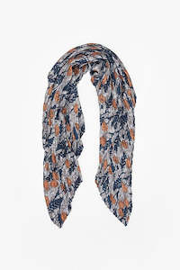 Scarves: Pleated Scarf Winter Floral