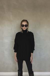 You Saw Me knit Sweater Black