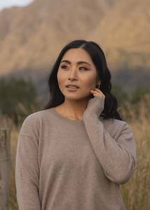 Ever be Rpund Necl Sweater Light Brown