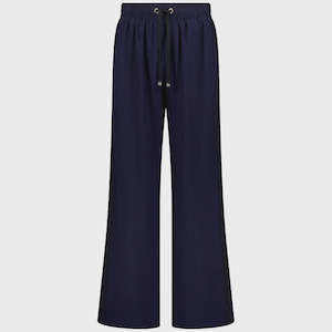Trousers: Indiana Wide Leg Pants in Navy with black