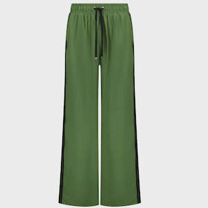 Indiana Wide Leg Pants in Dill with Black