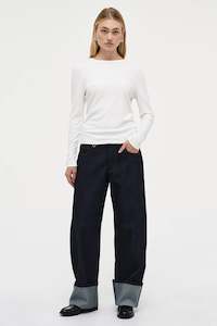 Tees Tanks: Jonesy Long Sleeve AM Tee in White