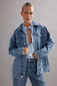 Denim: Pre Loved Caitlin Crisp Denim Jacket Small RRP$455.00