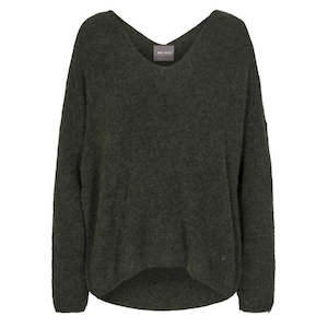 Jumpers: Thora V Neck Knit Jumper Grape Leaf
