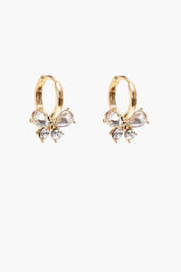 Crystal Bow Huggie Earrings