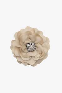 Taupe Flower Brooch Clip