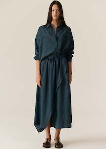 Adel Shirt Green Ink Stripe