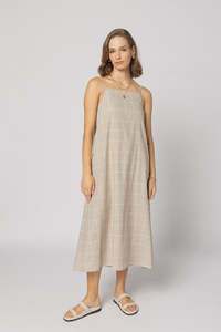 Ginny Dress Linen Check