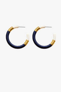 Antler Sia Hoop Earrings Navy