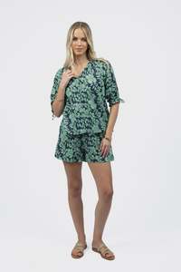 Humidity: Fleur Shorts Mint/Navy