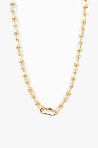 D shackle link Necklace Gold