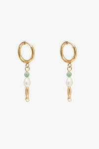 Pearl Fish Earrings Gold