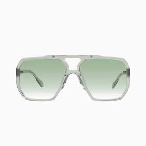 Accessories: Rodeo Transparent Sage w Gold Metal Light Green Gradient Lens