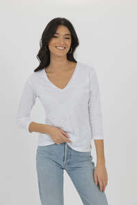 Humidity Stella V Neck White