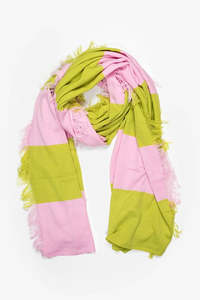 Stripe Scarf Charteuse & Bubblegum
