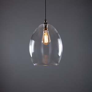 Pendant Ceiling Mounted: Jules Fine Ribbed Glass Pendant