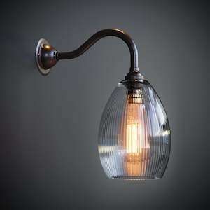 Jules Fine Ribbed Clear Glass Wall Light