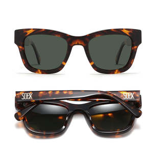 100 Plant Based Bio Acetate Sunglasses: (b2b) COLLIDE Tort- 100% Plant Based Frame l Khaki Polarised Lens RRP $125.99