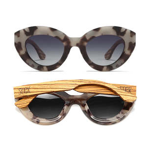 STEVIE IVORY TORT l Black Polarised Lens l Walnut Arms