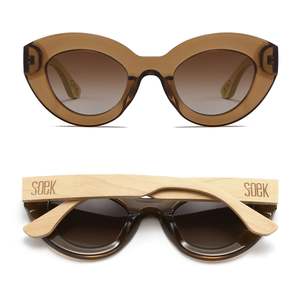 Adult Sunglasses: STEVIE MOCHA l Grey Lens l White Maple Arms