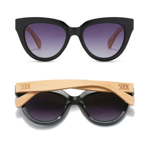 Wholesale Adult Sunglasses: (b2b) FLUTTER Storm l Sunglasses l Black Lens l White Maple Arms  RRP $89.99