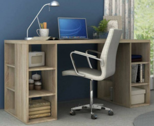 desk: Como Computer Desk with Storage Shelves