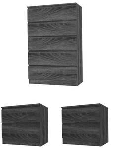 bedroom furniture sets: Bedroom Suite – 3 Piece – Tallboy & 2 x Bedside