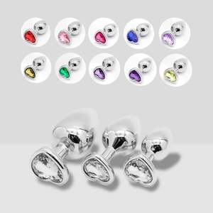 For Couples: Heart Gem Metal Anal Plug