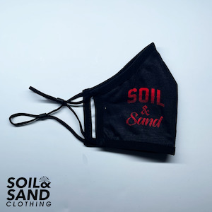 Products: Face Mask – Black & Red Soil and Sand