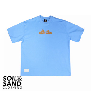 Boxed Sunrise Tee – Sky Blue Soil and Sand