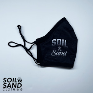 Face Mask – Black & White Soil and Sand