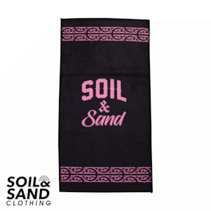 Gym Towel – Black & Pink Soil and Sand