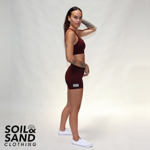 Products: Short Tights – Maroon Soil and Sand