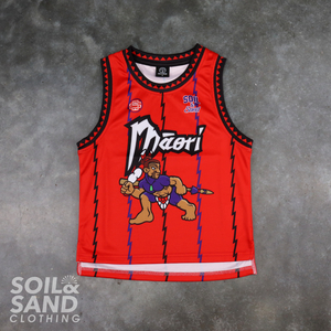 Kids Māori Singlet – Red Soil and Sand