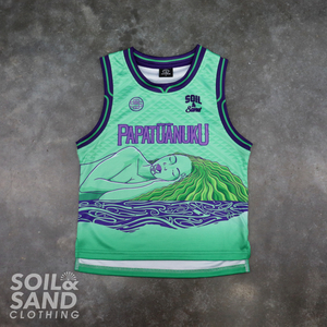 Kids Papatūānuku Singlet – Seafoam Soil and Sand