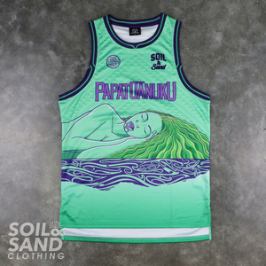 Papatūānuku Singlet – Seafoam Soil and Sand